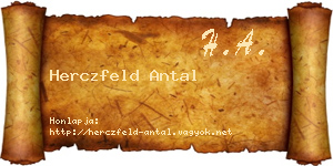 Herczfeld Antal névjegykártya